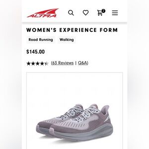 Altra Women’s Experience Form size 8 purple